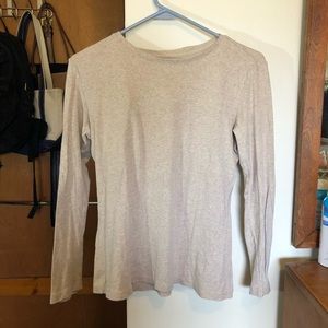 Bass & Co beige cotton long sleeve shirt Size S